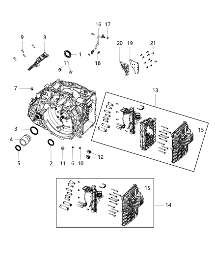 2019 Jeep Cherokee Transmission Serviceable Parts Diagram 3