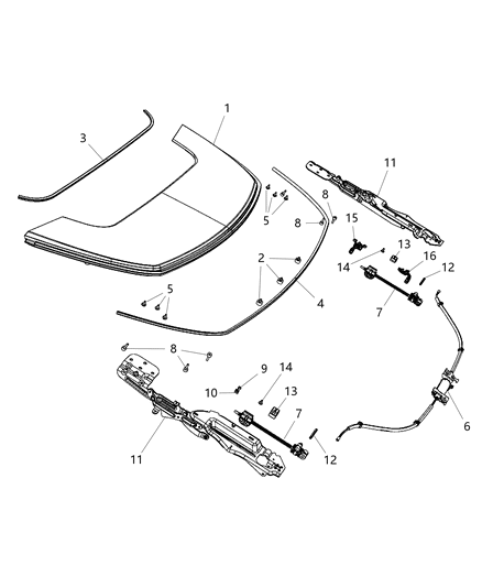 2012 Chrysler 200 Tonneau Cover Diagram