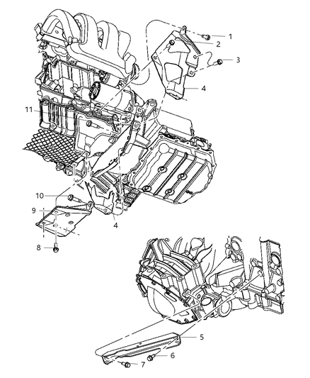 2001 Dodge Neon Strut - Engine And Transmission Diagram