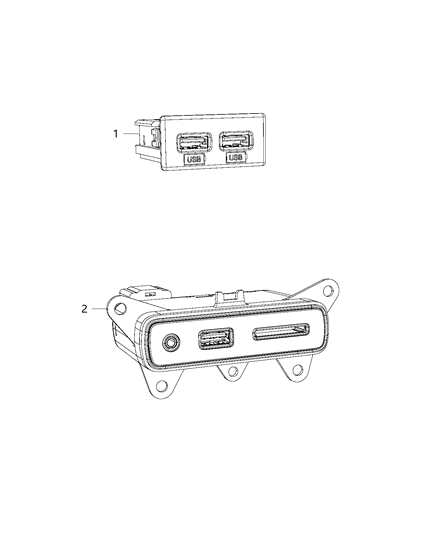 2017 Jeep Grand Cherokee U Connect Media & Charging Center Diagram