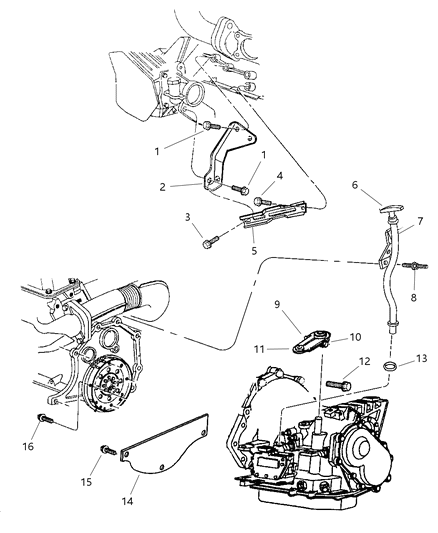 1997 Dodge Grand Caravan Transaxle Mounting & Miscellaneous Parts Diagram 3