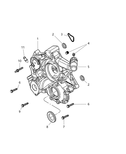 2005 Dodge Ram 1500 Timing Cover & Related Parts Diagram 1