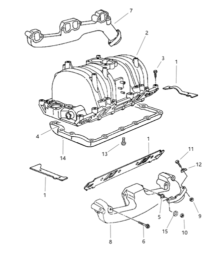 2000 Dodge Ram Wagon Manifold - Intake & Exhaust Diagram 4