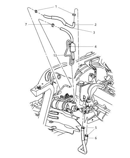 2001 Jeep Grand Cherokee Power Steering Hose Diagram 1