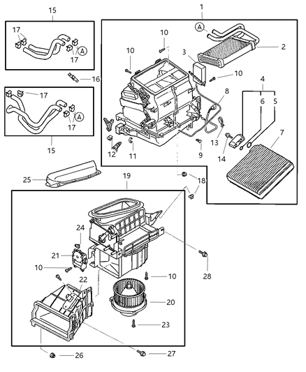 2004 Chrysler Sebring Heater & A/C Unit Diagram