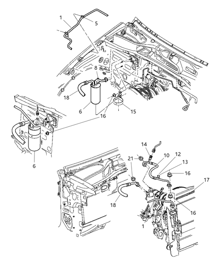 2004 Jeep Liberty Line-A/C Discharge Diagram for 55037801AC