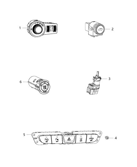 2017 Chrysler 200 Switches - Instrument Panel Diagram