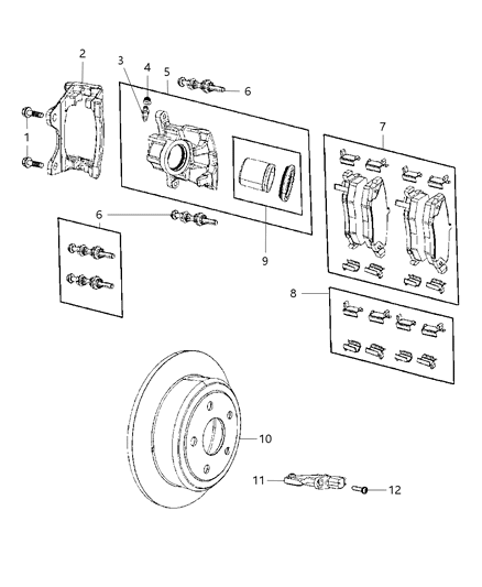 2011 Jeep Liberty Brakes, Rear, Disc Diagram