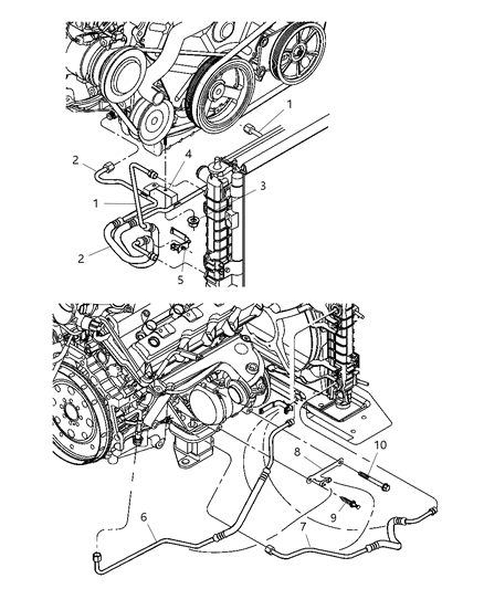 2003 Chrysler 300M Police Package - Engine Cooler Lines Diagram