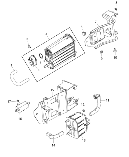 2020 Ram 3500 Vacuum Canister & Leak Detection Pump Diagram