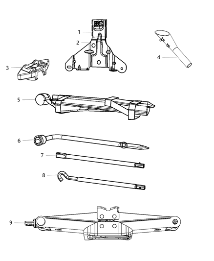 2021 Dodge Durango Wrench-Wheel Lug Nut Diagram for 52014438AA