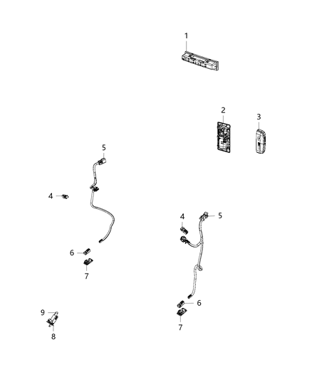 2017 Dodge Journey Lamps, Interior Diagram 1