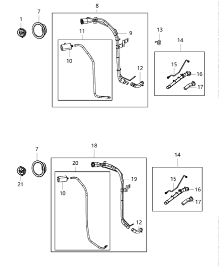 2008 Jeep Wrangler Fuel Tank Filler Tube Diagram