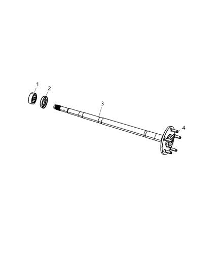 2009 Dodge Dakota Shafts - Rear Axle Diagram 1