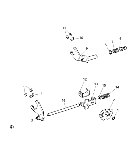 2007 Dodge Dakota Shift Forks & Rails Diagram 3