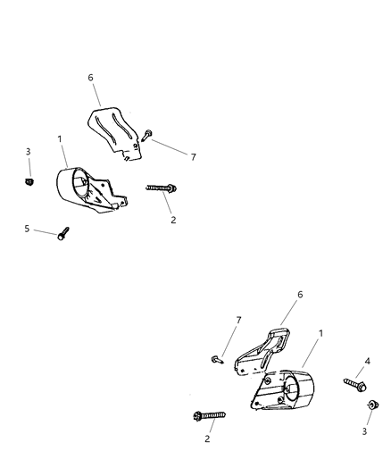 2001 Dodge Dakota Engine Mounting, Front Diagram 2