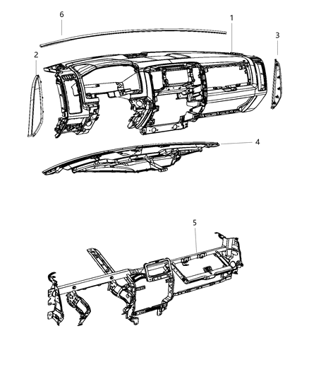 2019 Ram 3500 Instrument Panel & Structure Diagram