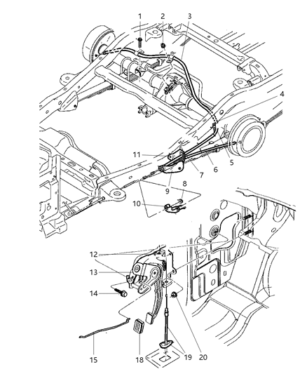 1998 Dodge Durango Cable-Parking Brake Diagram for 52009648AC