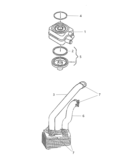 2009 Dodge Journey Engine Oil Cooler & Hoses / Tubes Diagram 1