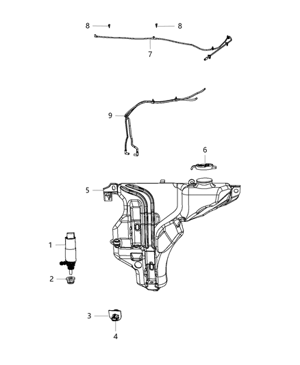 2016 Dodge Durango Nozzle-Windshield Washer Diagram for 68269108AA