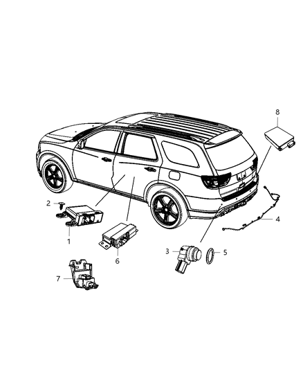 2013 Dodge Durango Module-Blind Spot Detection Diagram for 56038890AG