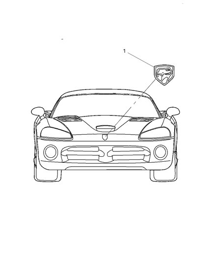 2004 Dodge Viper Ornament-Viper Head Diagram for UW3701RAA