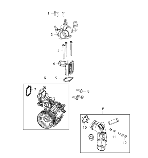 2018 Jeep Wrangler All-new Model Water Pump & Related Parts Diagram 3