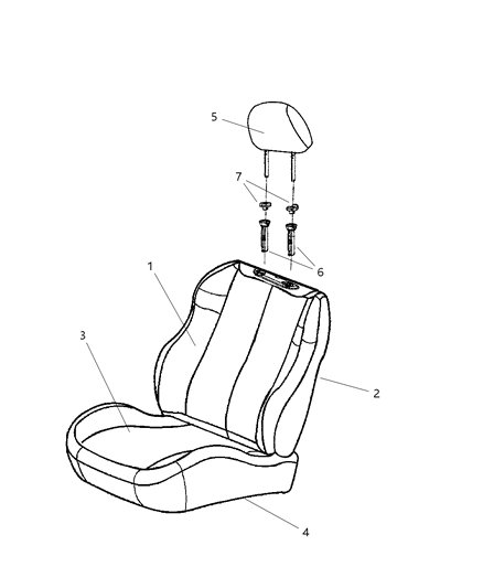 2000 Jeep Grand Cherokee Front Seat, Leather Diagram 3