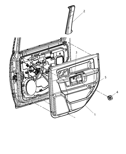 2010 Dodge Ram 1500 Panel-Rear Door Trim Diagram for 1EA50XDVAC