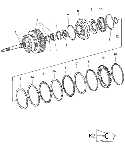 2005 Chrysler 300 Spring-Retainer Diagram for 52108138AA