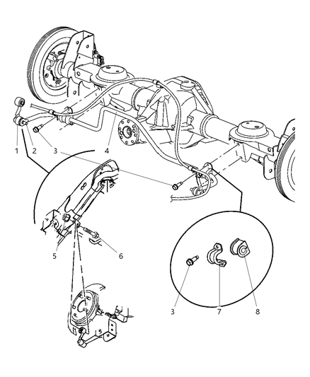 2005 Dodge Durango SWAY Bar Diagram for 52855390AA