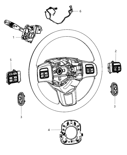 2012 Dodge Journey Switches - Steering Column & Wheel Diagram