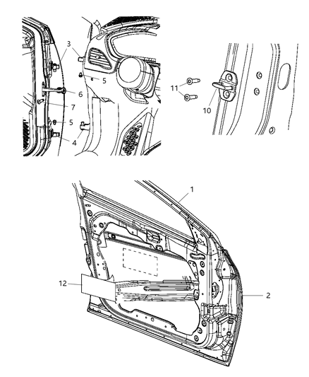 2012 Dodge Dart Panel-Front Door Outer Repair Diagram for 68082242AB