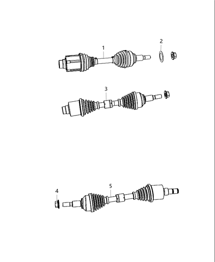 2012 Dodge Journey Front Drive Shaft Right. Diagram for 5273558AF