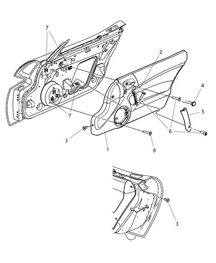 2009 Dodge Viper Panel-Door Trim Front Diagram for XC871U4AC