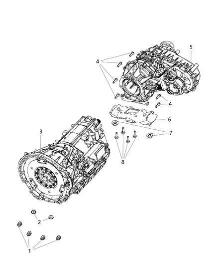 2020 Jeep Wrangler Transmission Mount Diagram for 68284631AC