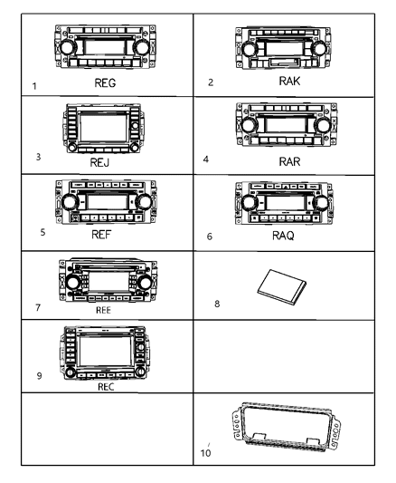 2008 Jeep Compass Navigator-AM/FM Cd W/NAV/DVD & Cd-Ctr Diagram for 5091522AD