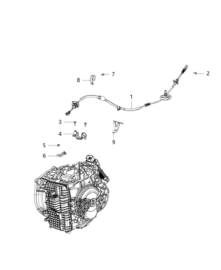 2019 Jeep Cherokee Gearshift Lever , Cable And Bracket Diagram 3