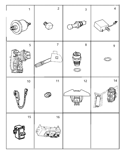 1998 Jeep Grand Cherokee Switches & Sending Units Diagram