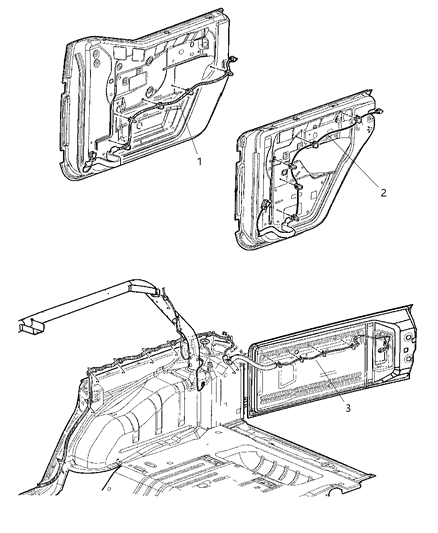 2008 Jeep Wrangler Wiring - Doors & Tailgate Diagram