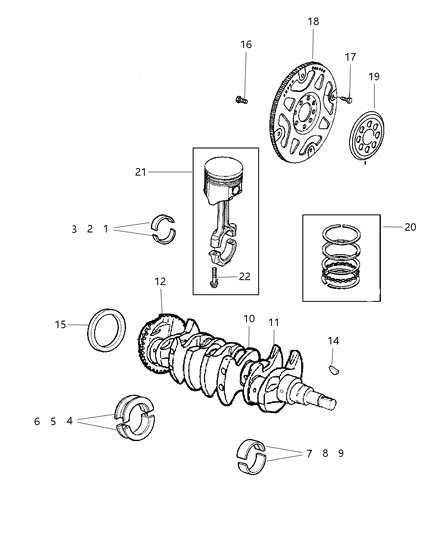 2005 Dodge Stratus Bearing Pkg-CRANKSHAFT Diagram for 5012582AC