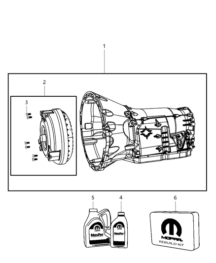 2011 Jeep Wrangler Transmission / Transaxle Assembly Diagram 2