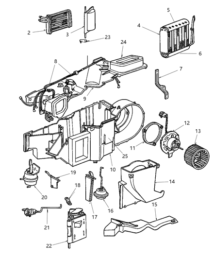 1999 Dodge Dakota HEVAC Unit Diagram