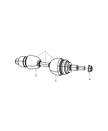 2009 Chrysler Aspen Shafts, Front Axle Diagram