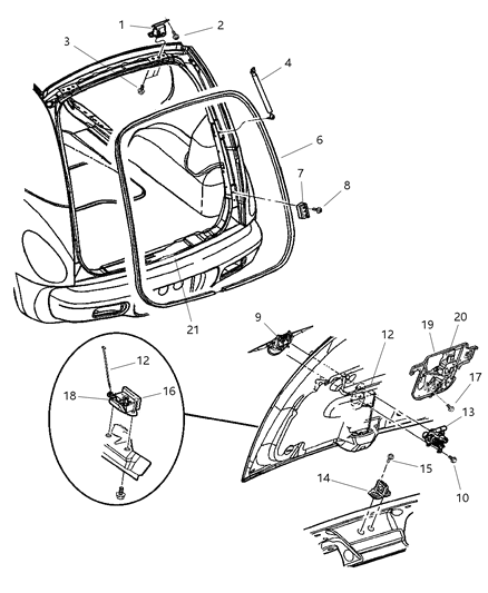 2004 Chrysler PT Cruiser STRIKER-Door Latch Diagram for 5067472AA