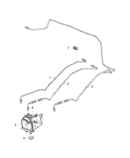 2016 Jeep Grand Cherokee Hydraulic Control Unit & Brake Tubes, To Master Cylinder Diagram