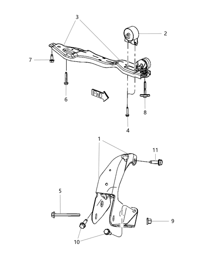 2008 Chrysler Town & Country Engine Mounting Diagram 5