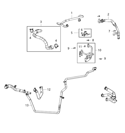 2020 Jeep Wrangler Tube-COOLANT Outlet Diagram for 5048346AD