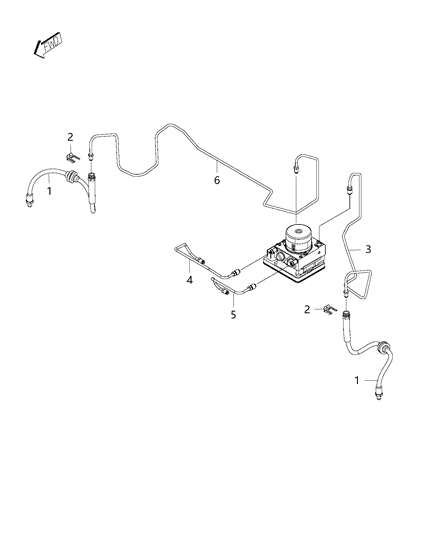 2018 Jeep Compass Tube Assembly-Master Cylinder To HCU Diagram for 68270339AA