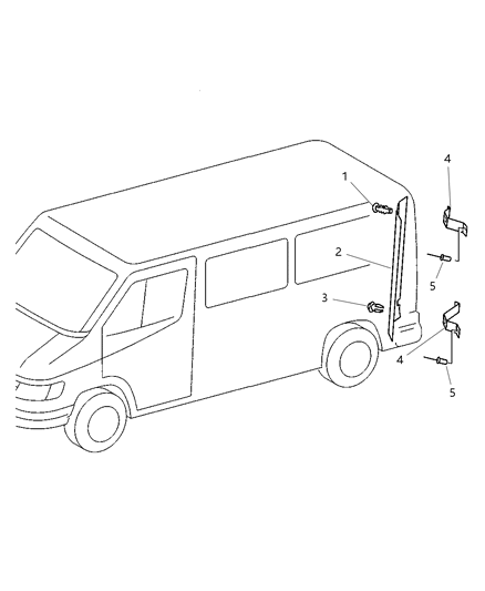 2005 Dodge Sprinter 3500 Panel-D Pillar Diagram for 5123330AA